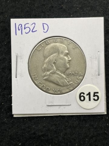 1952 D Franklin Half Dollar Silver Coin (1 of 2)