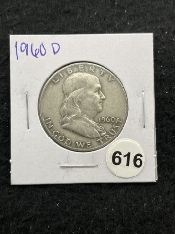 1960 D Franklin Half Dollar Silver Coin (1 of 2)