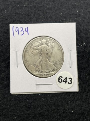 1939 Walking Liberty Half Dollar Silver Coin (1 of 2)