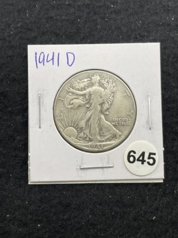 1941 D Walking Liberty Half Dollar Silver Coin (1 of 2)