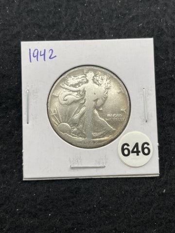 1942 Walking Liberty Half Dollar Silver Coin (1 of 2)