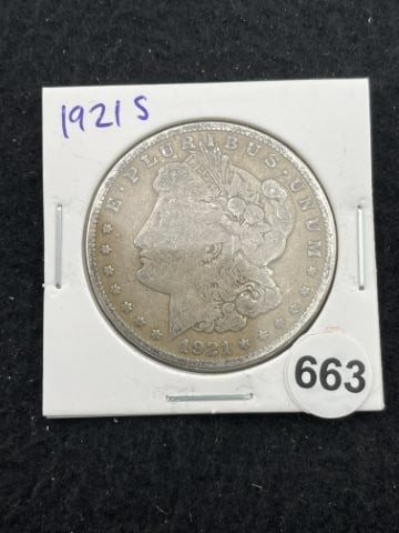 1921 S Morgan Silver Dollar Coin: KEY WORDS: INDIAN ARTIFACT ARTIFACTS ARROWHEAD ARROWHEADS NATIVE AMERICAN MISSISSIPPIAN QUAPAW CADDO POTTERY COINS MORGAN DOLLAR PEACE DOLLAR SILVER COINS. All coins have been Sigma tested for