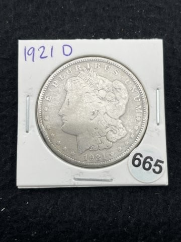 1921 D Morgan Silver Dollar Coin: KEY WORDS: INDIAN ARTIFACT ARTIFACTS ARROWHEAD ARROWHEADS NATIVE AMERICAN MISSISSIPPIAN QUAPAW CADDO POTTERY COINS MORGAN DOLLAR PEACE DOLLAR SILVER COINS. All coins have been Sigma tested for authent