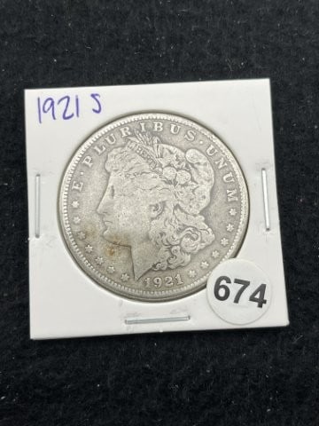 1921 S Morgan Silver Dollar Coin: KEY WORDS: INDIAN ARTIFACT ARTIFACTS ARROWHEAD ARROWHEADS NATIVE AMERICAN MISSISSIPPIAN QUAPAW CADDO POTTERY COINS MORGAN DOLLAR PEACE DOLLAR SILVER COINS. All coins have been Sigma tested for
