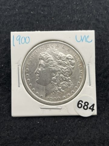 1900 UNC Morgan Silver Dollar Coin (1 of 2)