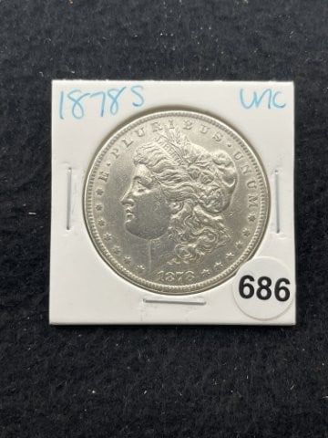 1878 S UNC Morgan Silver Dollar Coin (1 of 2)
