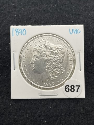 1890 UNC Morgan Silver Dollar Coin (1 of 2)