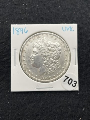 1896 UNC Morgan Silver Dollar Coin (1 of 2)