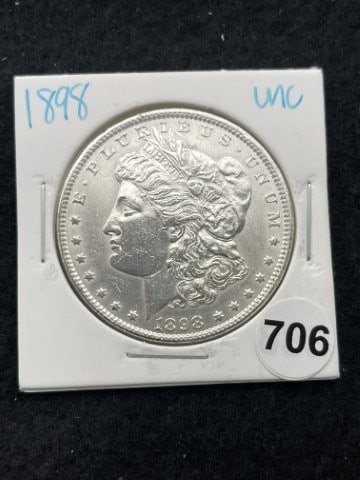 1898 UNC Morgan Silver Dollar Coin (1 of 2)