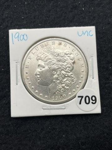 1900 UNC Morgan Silver Dollar Coin (1 of 2)