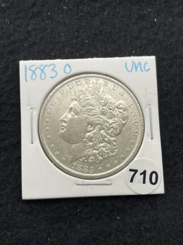1883 O UNC Morgan Silver Dollar Coin: KEY WORDS: INDIAN ARTIFACT ARTIFACTS ARROWHEAD ARROWHEADS NATIVE AMERICAN MISSISSIPPIAN QUAPAW CADDO POTTERY COINS MORGAN DOLLAR PEACE DOLLAR SILVER COINS. All coins have been Sigma tested for authent