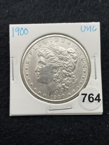 1900 UNC Morgan Silver Dollar Coin (1 of 2)