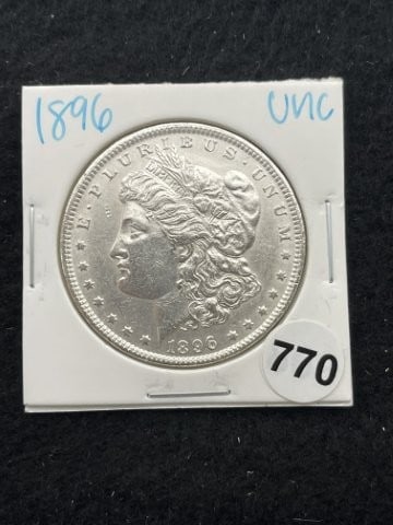 1896 UNC Morgan Silver Dollar Coin (1 of 2)