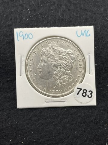 1900 UNC Morgan Silver Dollar Coin (1 of 2)