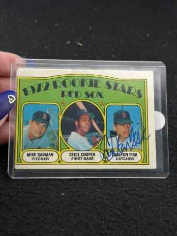 Carlton Fisk Hand Signed Authentic Autograph: KEY WORDS: INDIAN ARTIFACT ARTIFACTS ARROWHEAD ARROWHEADS NATIVE AMERICAN MISSISSIPPIAN QUAPAW CADDO POTTERY COINS MORGAN DOLLAR PEACE DOLLAR SILVER COINS. All coins have been Sigma tested for