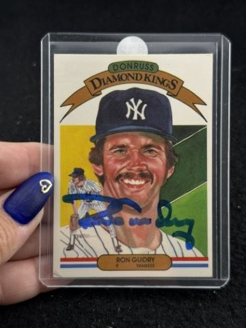 Ron Guidry Hand Signed Authentic Autograph: KEY WORDS: INDIAN ARTIFACT ARTIFACTS ARROWHEAD ARROWHEADS NATIVE AMERICAN MISSISSIPPIAN QUAPAW CADDO POTTERY COINS MORGAN DOLLAR PEACE DOLLAR SILVER COINS. All coins have been Sigma tested for