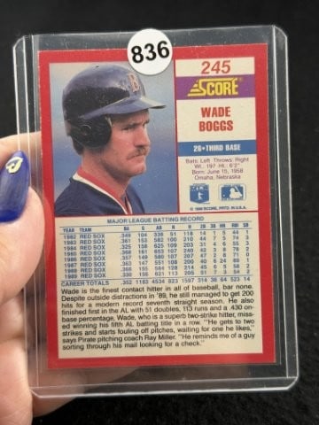 Wade Boggs Hand Signed Authentic Autograph - 2