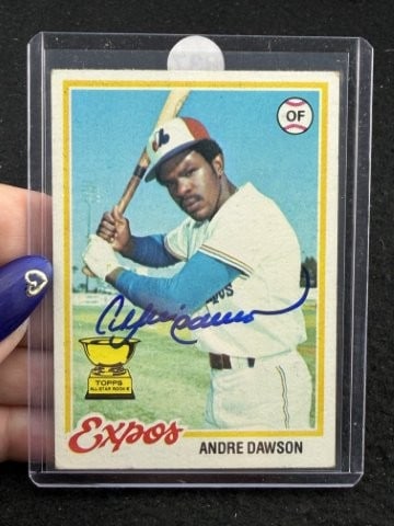 Andre Dawson Hand Signed Authentic Autograph: KEY WORDS: INDIAN ARTIFACT ARTIFACTS ARROWHEAD ARROWHEADS NATIVE AMERICAN MISSISSIPPIAN QUAPAW CADDO POTTERY COINS MORGAN DOLLAR PEACE DOLLAR SILVER COINS. All coins have been Sigma tested for authent