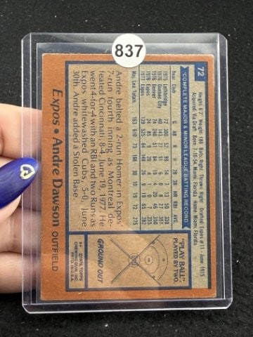 Andre Dawson Hand Signed Authentic Autograph - 2