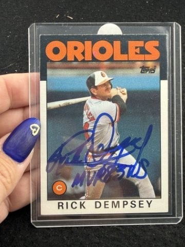 Rick Dempsey Hand Signed Authentic Autograph: KEY WORDS: INDIAN ARTIFACT ARTIFACTS ARROWHEAD ARROWHEADS NATIVE AMERICAN MISSISSIPPIAN QUAPAW CADDO POTTERY COINS MORGAN DOLLAR PEACE DOLLAR SILVER COINS. All coins have been Sigma tested for