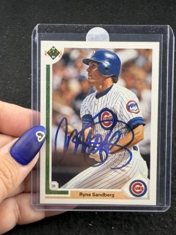 Ryne Sandberg Hand Signed Authentic Autograph: KEY WORDS: INDIAN ARTIFACT ARTIFACTS ARROWHEAD ARROWHEADS NATIVE AMERICAN MISSISSIPPIAN QUAPAW CADDO POTTERY COINS MORGAN DOLLAR PEACE DOLLAR SILVER COINS. All coins have been Sigma tested for