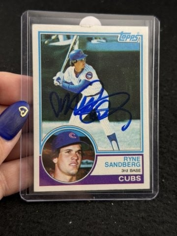 Ryne Sandberg Hand Signed Authentic Autograph: KEY WORDS: INDIAN ARTIFACT ARTIFACTS ARROWHEAD ARROWHEADS NATIVE AMERICAN MISSISSIPPIAN QUAPAW CADDO POTTERY COINS MORGAN DOLLAR PEACE DOLLAR SILVER COINS. All coins have been Sigma tested for