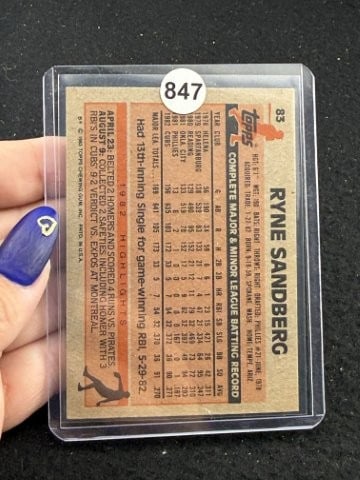 Ryne Sandberg Hand Signed Authentic Autograph - 2