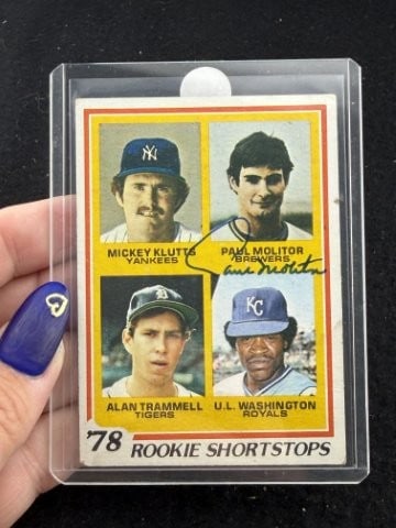 Paul Molitor Hand Signed Authentic Autograph: KEY WORDS: INDIAN ARTIFACT ARTIFACTS ARROWHEAD ARROWHEADS NATIVE AMERICAN MISSISSIPPIAN QUAPAW CADDO POTTERY COINS MORGAN DOLLAR PEACE DOLLAR SILVER COINS. All coins have been Sigma tested for