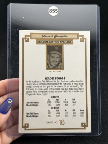 Wade Boggs Hand Signed Authentic Autograph - 2
