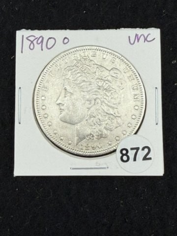 1890 O UNC Morgan Silver Dollar Coin: KEY WORDS: INDIAN ARTIFACT ARTIFACTS ARROWHEAD ARROWHEADS NATIVE AMERICAN MISSISSIPPIAN QUAPAW CADDO POTTERY COINS MORGAN DOLLAR PEACE DOLLAR SILVER COINS. All coins have been Sigma tested for authent
