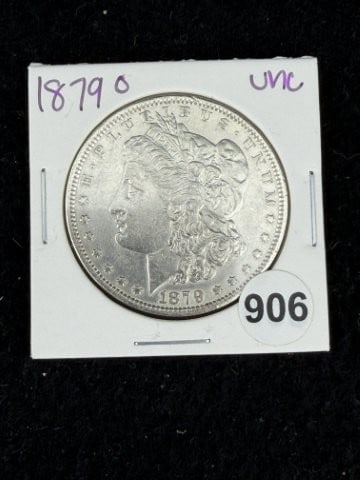 1879 O UNC Morgan Silver Dollar Coin: KEY WORDS: INDIAN ARTIFACT ARTIFACTS ARROWHEAD ARROWHEADS NATIVE AMERICAN MISSISSIPPIAN QUAPAW CADDO POTTERY COINS MORGAN DOLLAR PEACE DOLLAR SILVER COINS. All coins have been Sigma tested for authent