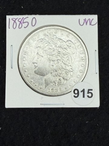 1885 O UNC Morgan Silver Dollar Coin: KEY WORDS: INDIAN ARTIFACT ARTIFACTS ARROWHEAD ARROWHEADS NATIVE AMERICAN MISSISSIPPIAN QUAPAW CADDO POTTERY COINS MORGAN DOLLAR PEACE DOLLAR SILVER COINS. All coins have been Sigma tested for authent