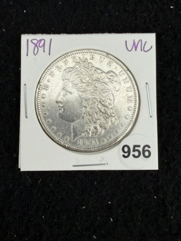 1891 UNC Morgan Silver Dollar Coin: KEY WORDS: INDIAN ARTIFACT ARTIFACTS ARROWHEAD ARROWHEADS NATIVE AMERICAN MISSISSIPPIAN QUAPAW CADDO POTTERY COINS MORGAN DOLLAR PEACE DOLLAR SILVER COINS. All coins have been Sigma tested for authent