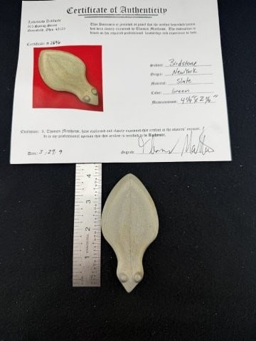 Birdstone with Thomas Mathews COA from New York Indian Artifact Arrowhead (1 of 10)