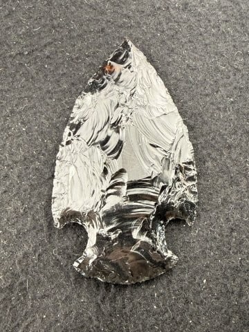 Obsidian Point Indian Artifact Arrowhead - 2