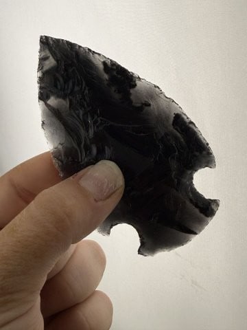 Obsidian Point Indian Artifact Arrowhead - 4