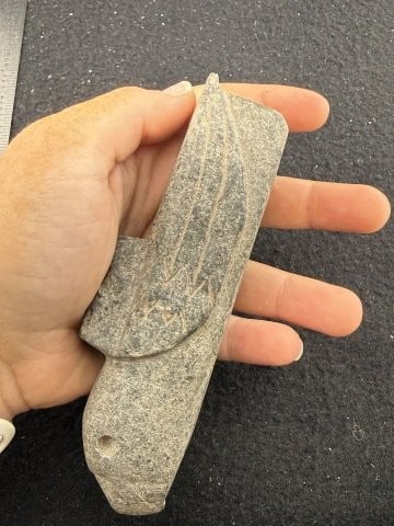 Hawk Effigy Stone Pipe Indian Artifact Arrowhead - 9