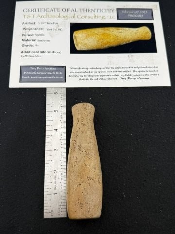 Tube Pipe with Tony Putty COA from York County, North Carolina ex - William Allen Collection Indian (1 of 9)