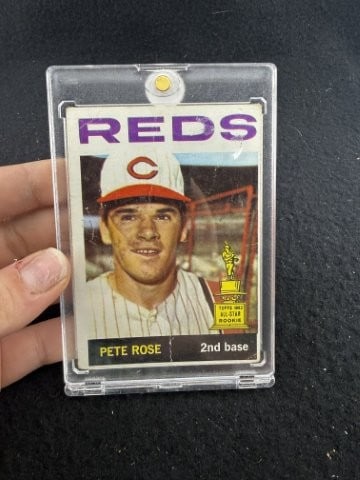 1964 Topps Pete Rose Baseball Card: KEY WORDS: INDIAN ARTIFACT ARTIFACTS ARROWHEAD ARROWHEADS NATIVE AMERICAN MISSISSIPPIAN QUAPAW CADDO POTTERY COINS MORGAN DOLLAR PEACE DOLLAR SILVER COINS. All coins have been Sigma tested for