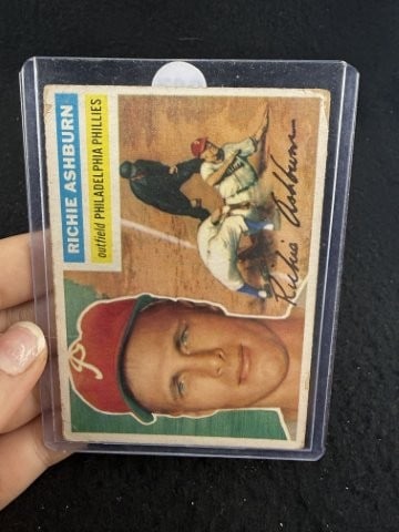 1956 Topps Richie Ashburn Baseball Card: KEY WORDS: INDIAN ARTIFACT ARTIFACTS ARROWHEAD ARROWHEADS NATIVE AMERICAN MISSISSIPPIAN QUAPAW CADDO POTTERY COINS MORGAN DOLLAR PEACE DOLLAR SILVER COINS. All coins have been Sigma tested for authent