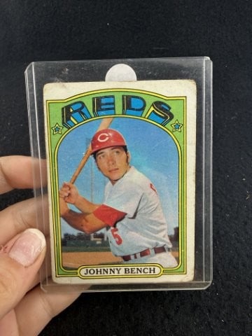 1972 Topps Johnny Bench Baseball Card: KEY WORDS: INDIAN ARTIFACT ARTIFACTS ARROWHEAD ARROWHEADS NATIVE AMERICAN MISSISSIPPIAN QUAPAW CADDO POTTERY COINS MORGAN DOLLAR PEACE DOLLAR SILVER COINS. All coins have been Sigma tested for authent