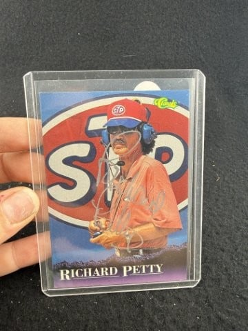 Richard Petty Hand Signed Authentic Autograph: KEY WORDS: INDIAN ARTIFACT ARTIFACTS ARROWHEAD ARROWHEADS NATIVE AMERICAN MISSISSIPPIAN QUAPAW CADDO POTTERY COINS MORGAN DOLLAR PEACE DOLLAR SILVER COINS. All coins have been Sigma tested for