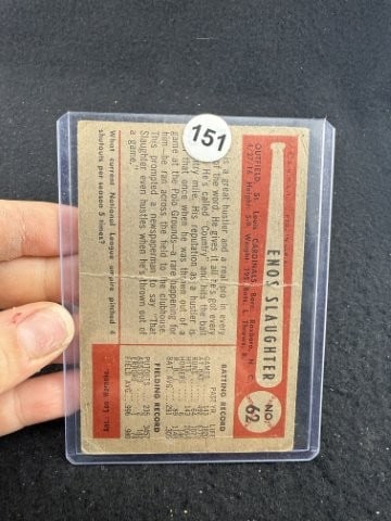 1954 Bowman Enos Slaughter Baseball Card - 2