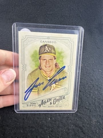 Jose Canseco Hand Signed Authentic Autograph: KEY WORDS: INDIAN ARTIFACT ARTIFACTS ARROWHEAD ARROWHEADS NATIVE AMERICAN MISSISSIPPIAN QUAPAW CADDO POTTERY COINS MORGAN DOLLAR PEACE DOLLAR SILVER COINS. All coins have been Sigma tested for authent