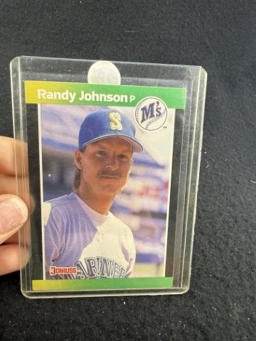 1989 Donruss Randy Johnson Baseball Card: KEY WORDS: INDIAN ARTIFACT ARTIFACTS ARROWHEAD ARROWHEADS NATIVE AMERICAN MISSISSIPPIAN QUAPAW CADDO POTTERY COINS MORGAN DOLLAR PEACE DOLLAR SILVER COINS. All coins have been Sigma tested for authent