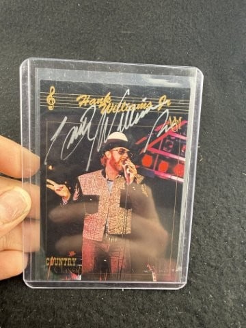 Hank Williams Jr. Hand Signed Authentic Autograph: KEY WORDS: INDIAN ARTIFACT ARTIFACTS ARROWHEAD ARROWHEADS NATIVE AMERICAN MISSISSIPPIAN QUAPAW CADDO POTTERY COINS MORGAN DOLLAR PEACE DOLLAR SILVER COINS. All coins have been Sigma tested for authent