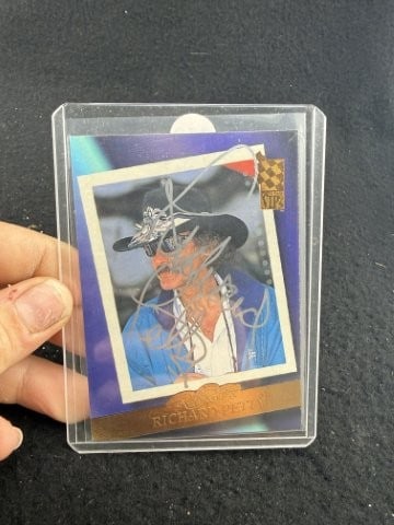 Richard Petty Hand Signed Authentic Autograph: KEY WORDS: INDIAN ARTIFACT ARTIFACTS ARROWHEAD ARROWHEADS NATIVE AMERICAN MISSISSIPPIAN QUAPAW CADDO POTTERY COINS MORGAN DOLLAR PEACE DOLLAR SILVER COINS. All coins have been Sigma tested for