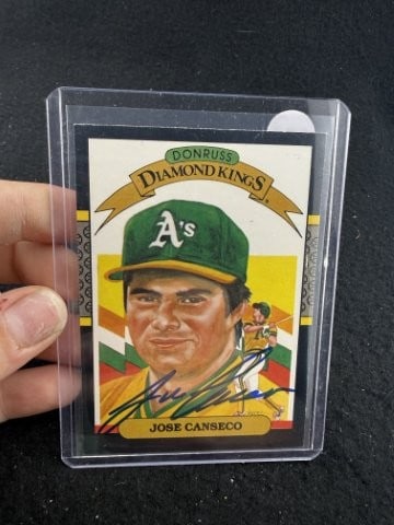 Jose Canseco Hand Signed Authentic Autograph: KEY WORDS: INDIAN ARTIFACT ARTIFACTS ARROWHEAD ARROWHEADS NATIVE AMERICAN MISSISSIPPIAN QUAPAW CADDO POTTERY COINS MORGAN DOLLAR PEACE DOLLAR SILVER COINS. All coins have been Sigma tested for