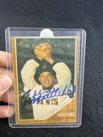 Juan Marichal Hand Signed Authentic Autograph: KEY WORDS: INDIAN ARTIFACT ARTIFACTS ARROWHEAD ARROWHEADS NATIVE AMERICAN MISSISSIPPIAN QUAPAW CADDO POTTERY COINS MORGAN DOLLAR PEACE DOLLAR SILVER COINS. All coins have been Sigma tested for authent