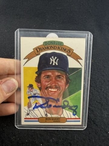 Ron Guidry Hand Signed Authentic Autograph: KEY WORDS: INDIAN ARTIFACT ARTIFACTS ARROWHEAD ARROWHEADS NATIVE AMERICAN MISSISSIPPIAN QUAPAW CADDO POTTERY COINS MORGAN DOLLAR PEACE DOLLAR SILVER COINS. All coins have been Sigma tested for authent
